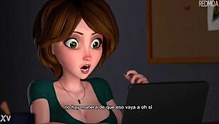 hiro cass aunt gives big tit blowjob in spanish hentai