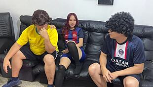 i watch my friend pay a bet with his beautiful girlfriend, who gets cheated on with a monster cock while blindfolded.