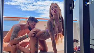 kevlyn santos sucking big tits and blowjob on cruise ship balcony