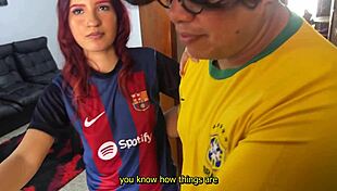 i watch my friend pay a bet with his beautiful girlfriend, who gets cheated on with a monster cock while blindfolded.