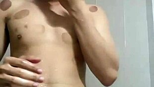 Top with huge cock dominating in gay action