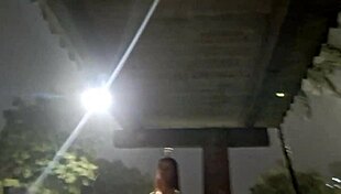 Risky public masturbation on the street for hot redhead at the bus stop in gay hardcore scene