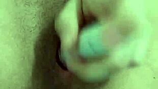 Brazilian teen 18+ performs solo fetish close-up with natural tits