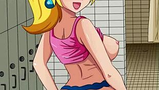Princess peach hentai compilation with blonde bimbo's big tits and ass scenes