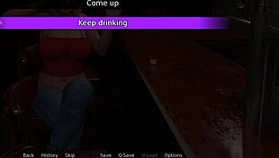 Shaved pussy muff diving leads to intense anal assfucking in a bar femdom encounter.