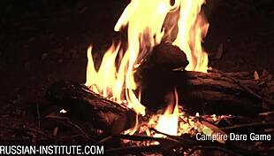 Blonde Gina Gerson's Campfire Threesome