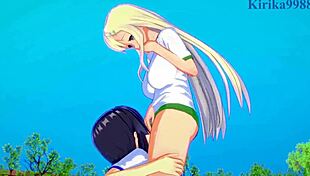 Yomi, ikaruga, and katsuragi engage in intense lesbian play in senran kagura hentai 3d