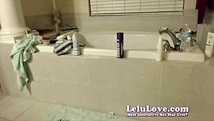 Behind the scenes pussy shaving bath on live webcam - Lelu Love
