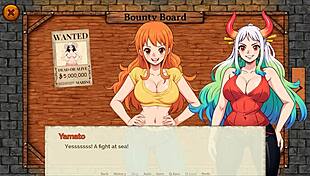 Lusty Buccaneers Parody Hentai Game Ep 1: Nami Exposing Naked Body At Night