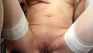 prostitute teasing with tit licks and finger play on wet pussy