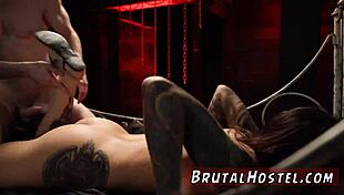 Wild BDSM action with rough bondage and domination