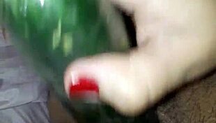 Claudia And Her Cucumber In A Simple Scene.