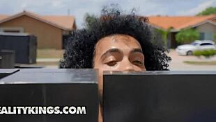 Delivery guy James Angel catches Kira Perez and Fiona Frost naughty by pool... umm, wild stuff!