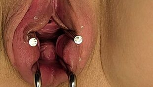 pumped and squirting pussy with mirror open