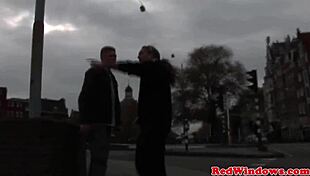 Busty blonde hooker gets facial from tourist