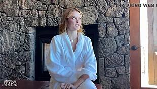 the slutty redhead bridesmaid got locked out before the wedding, and her neighbor's monster cock changed everything