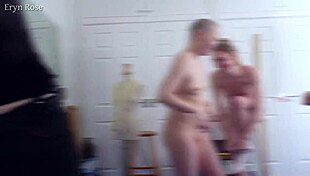 Behind the scenes with blank canvas and turned to stone