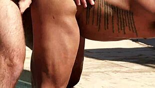 Handsome men with colby jansen in muscular orgy