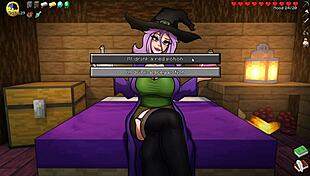 Hornycraft Parody Hentai Game Pornplay Ep 41 Witch Testing Potion To Grow Giant Cock