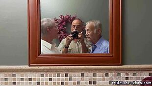 Public bathroom action with old and young amateurs alike