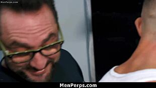 two shoplifters feel seduced by the gay guard in the garage.