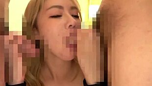 Kanna, tattooed gal, climaxes in hardcore 3P