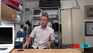 interracial gay guys have bareback oral sex in the office with virgin ass