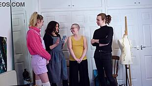 Behind the scenes with blank canvas and turned to stone