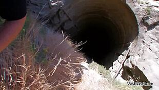 Petite Redhead Opens Ass for Stranger Publicly