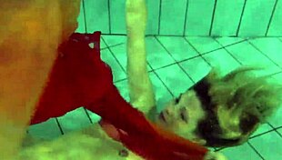 I watch Nastya strip naked and reveal her tight pussy in the pool