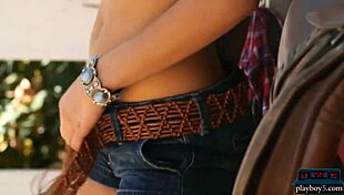 curvy black milf briana ashley strips outdoor on a farm showing off her big tits and ass babe