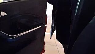 Wife's public orgasm at shopping mall parking lot surprise