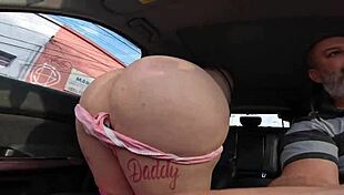 ariel babygirl rides with ted in the car, looking stunning