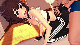 Megumin horny in sportswear for adult hentai 3d fucking