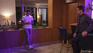 The closeted doctor experiences his first gay encounter with a muscular hunk escort in this full scene.