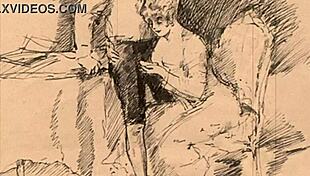 Wow, vintage erotic illustration in hentai cartoon anime!