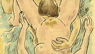 Wow, vintage erotic illustration in hentai cartoon anime!