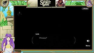 Blonde anime girl has sex and cum in Legend of the Spirit Orbs Zelda.