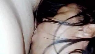 Voluptuous shemale seduces chubby white guy