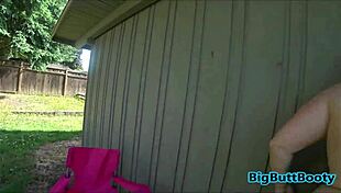 Passionate Teen Couple Breaks in New House Outdoors