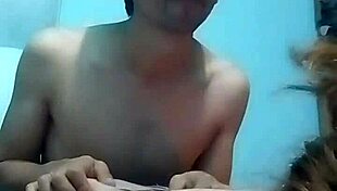 On webcam, I touch her tits and put her in doggystyle