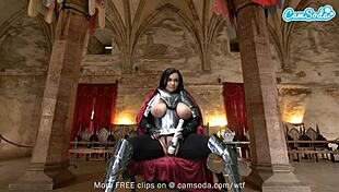 Hey, big boobs ashlyn peaks cosplays in knights armor and masturbates