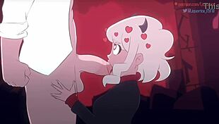 hey, modeus the lustful demon from helltaker is craving some deepthroat action with that big monster cock 😈