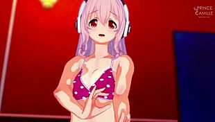 Super Sonico Models Seductively in Hentai Anime