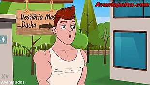 Hey, this gay Brazilian drawing features a well-endowed hetero guy