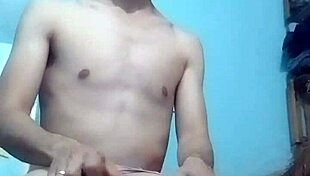 On webcam, I touch her tits and put her in doggystyle