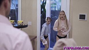 Horny Stepsisters Take Turns Licking And Fingering Pussies