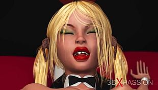 Oh, Horny Young Blonde in 3D Cuckold Fucked Hard by Big Black Cock!