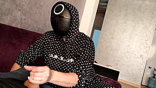 yo, squid game jerk off got cum on my tits