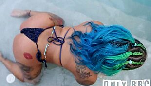 this lovely latina spanish barbie got oiled up and banged hard by the pool